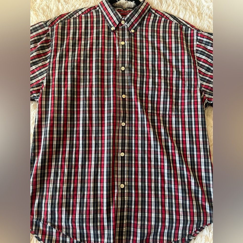 Puritan Wrinkle Resistant Red Plaid Button-up Shirt - Picture 3 of 7